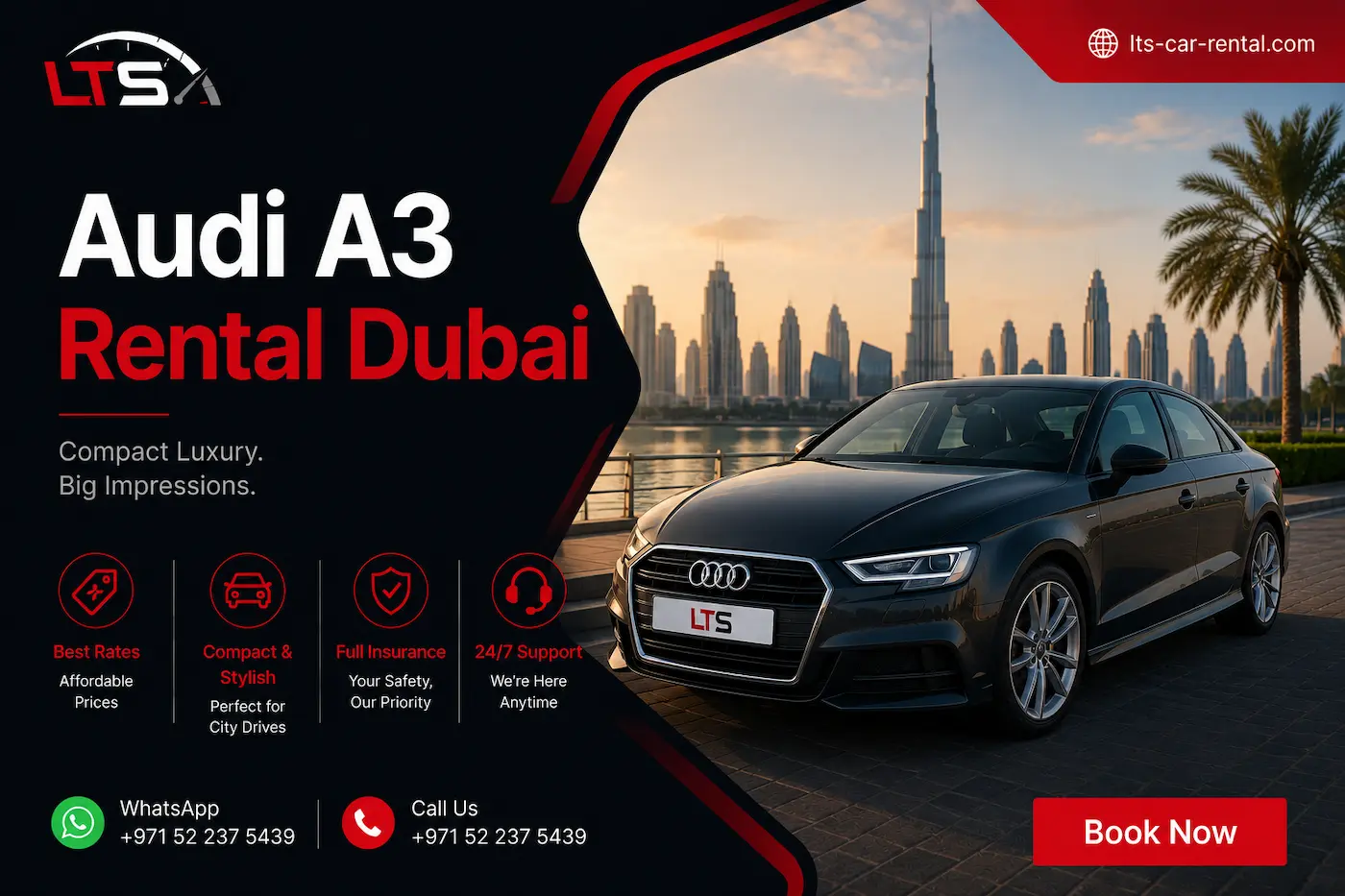 Audi A3 Rental Dubai